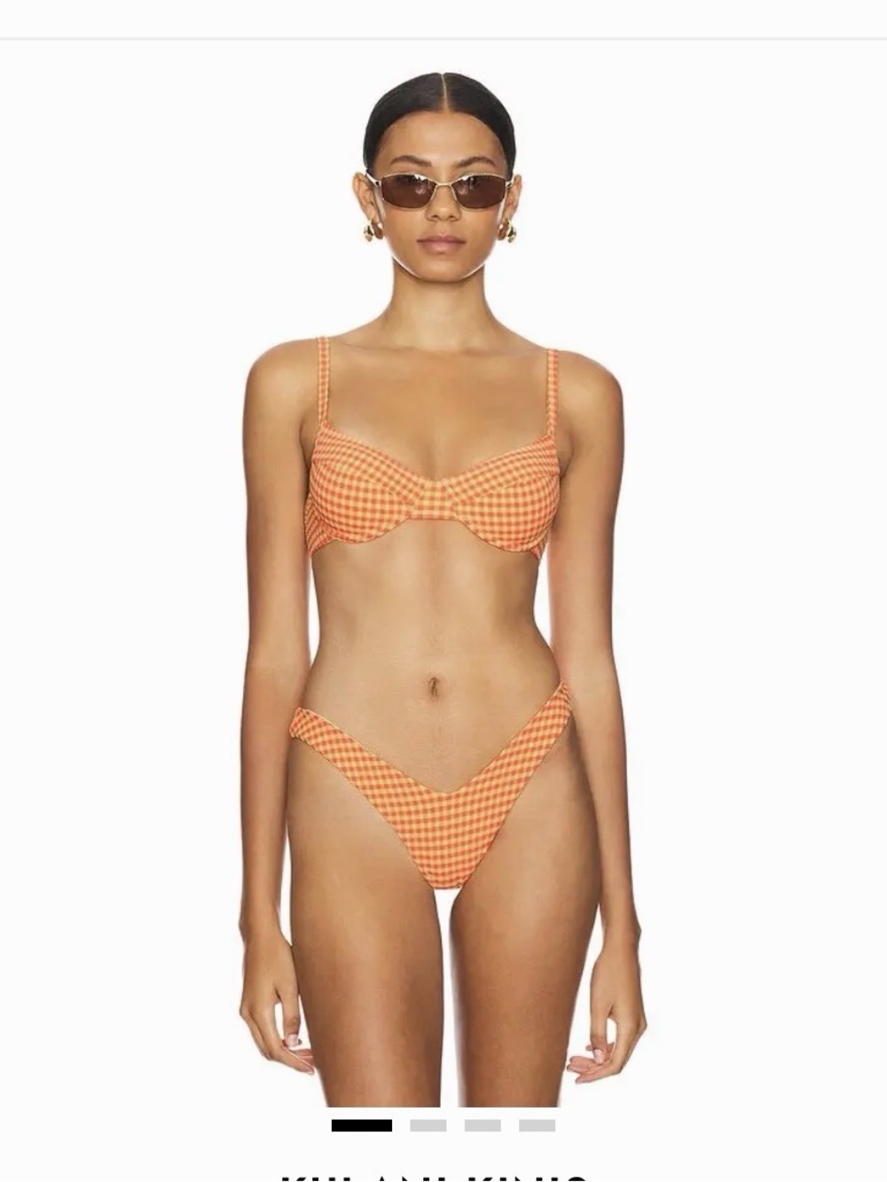 Kulani Kinis Orange Gingham Underwire Bikini